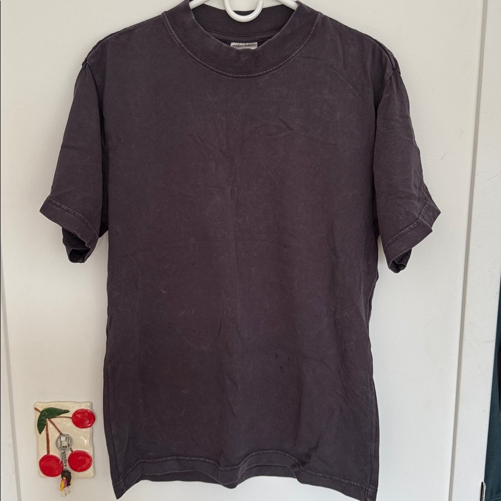 Dark Gray 100% Cotton T-Shirt StreetWear
